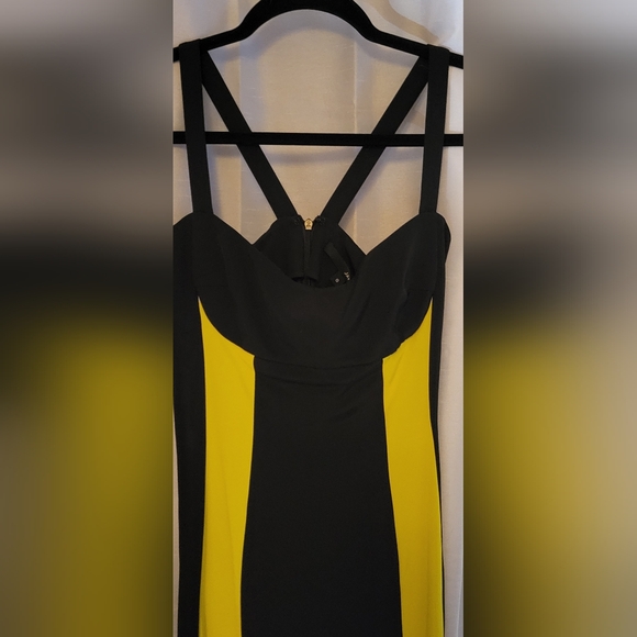 * JAY GODFREY neon yellow black sleeveless dress - Picture 2 of 5